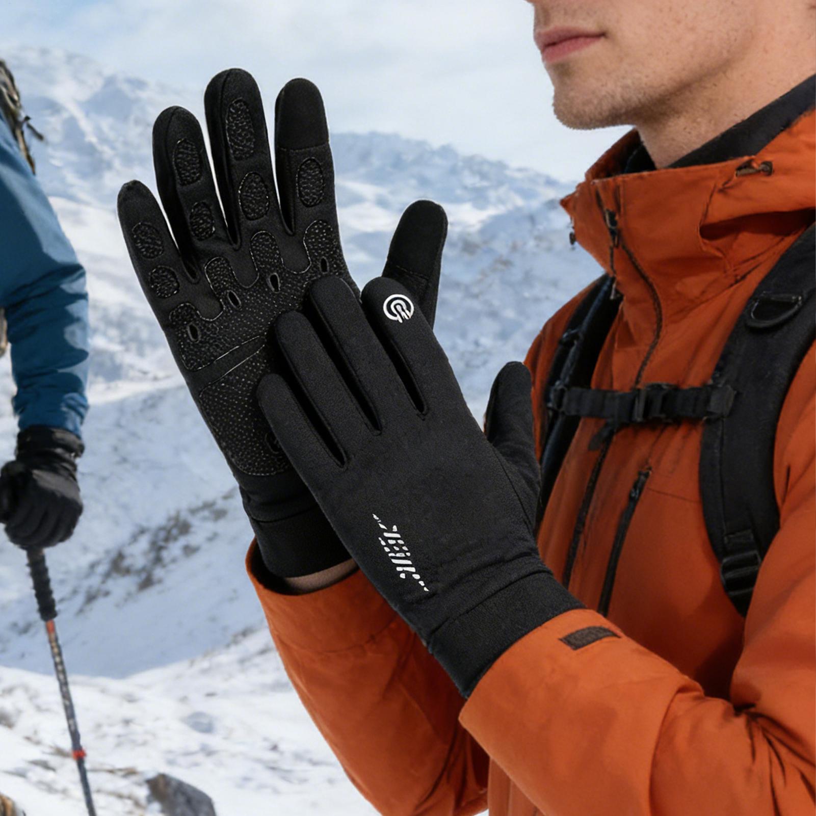 Running Gear In Snow - Luvas de ciclismo quentes dedo cheio