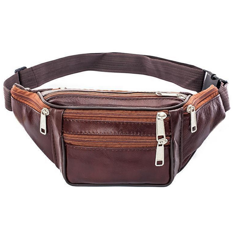Running Gear Organizer - Homens de couro cintura saco peito