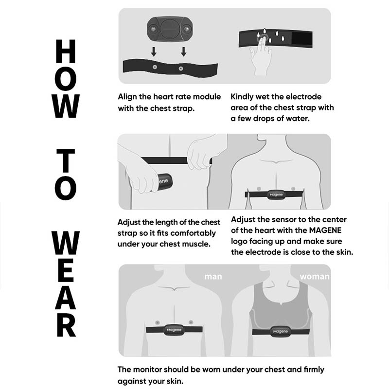 Magene-Bluetooth Sensor de Fre - Heart Rate Strap Chest avaliação e preço